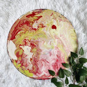 Handmade Vinyl Record Acrylic Pour Art